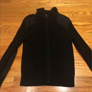 THEORY BLACK ZIP UP SWEATER